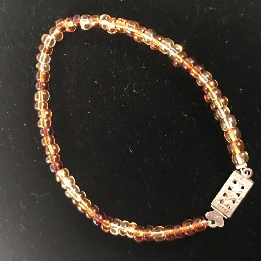 Vintage Amber Beaded Bracelet